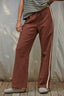 Terracotta Trail Stripe Pant - side view close up showing stripe detail