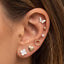 Butterfly Heart And Star Stud Earrings 9 Pair Set