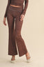 Brown polka dot flared pants 