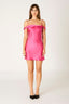 Fuchsia Off The Shoulder Mini Dress