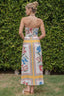 Printed Off Shoulder Smocked Bodice Maxi Dress
