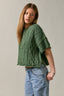 Round Neck Short Sleeve Knit Sweater Top
