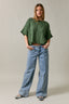 Round Neck Short Sleeve Knit Sweater Top
