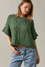 Round Neck Short Sleeve Knit Sweater Top