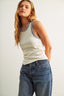 Ribbed contrast tank top