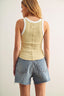 Ribbed contrast tank top