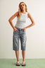Ribbed contrast tank top