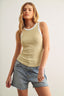 Ribbed contrast tank top