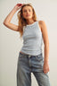 Ribbed contrast tank top