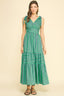 Green Stripe Tiered Maxi Dress