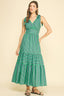 Green Stripe Tiered Maxi Dress