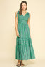 Green Stripe Tiered Maxi Dress