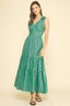 Green Stripe Tiered Maxi Dress
