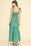 Green Stripe Tiered Maxi Dress