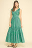 Green Stripe Tiered Maxi Dress
