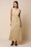 Suede Sleeveless A-Line Maxi Dress