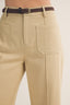 Belted Front Tuck Detail Pants