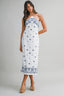 Embroidered Cotton Halter Neck Midi Dress

