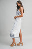 Embroidered Cotton Halter Neck Midi Dress
