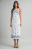 Embroidered Cotton Halter Neck Midi Dress

