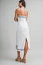 Embroidered Cotton Halter Neck Midi Dress
