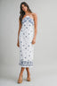Embroidered Cotton Halter Neck Midi Dress
