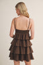Beaded Strap Tiered Ruffle Mini Dress
