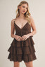 Beaded Strap Tiered Ruffle Mini Dress
