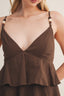 Beaded Strap Tiered Ruffle Mini Dress
