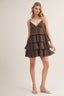 Beaded Strap Tiered Ruffle Mini Dress
