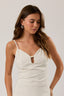 Bead Trim With Key Hole Linen Top & Mini Skirt

