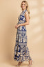 Floral & Geometric Print Tiered Maxi Dress
