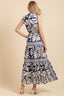 Floral & Geometric Print Tiered Maxi Dress
