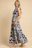 Floral & Geometric Print Tiered Maxi Dress
