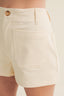 Structured High-rise Utility Pocket Shorts in ecru