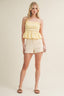 Structured High-rise Utility Pocket Shorts in ecru
