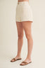 Structured High-rise Utility Pocket Shorts in ecru