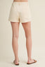 Structured High-rise Utility Pocket Shorts in ecru