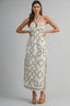 Rope printed design halter neck midi dress