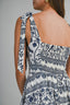 Botanical Print Square Neck Self Tie Strap Midi Dress
