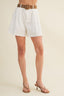 Woven Belt High Rise Pleated Shorts
