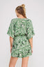 Green leaf print romper