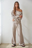 Sandbar Wide Leg Knit Pant - front detail close up