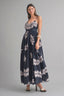 Tropical Print Self Tie Cami Maxi Dress
