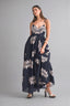 Tropical Print Self Tie Cami Maxi Dress
