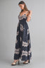 Tropical Print Self Tie Cami Maxi Dress
