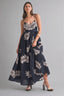 Tropical Print Self Tie Cami Maxi Dress