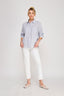 soft blue stripe long sleeve button down shirt