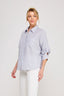 soft blue stripe long sleeve button down shirt
