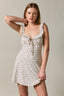 Ruffle Sleeve Sweetheart Neck Line Bias Mini Dress
